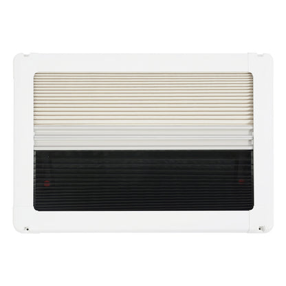 Uitzetraam Camper – Caravanraam – Ventilatieraam – Inzetraam – Raam Met Hor – Aluminiumlegering – Gehard Glas – Zonnescherm – Push-Out Design – 50x35 cm – Wit/Zwart