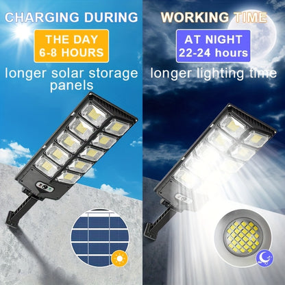 Zonne-energie Straatlampen – Solar Tuinlampen – Buitenverlichting – Bewegingssensor Lampen – LED Solar Lampen – 4 Stuks Set – 504 LED’s – Afstandsbediening Met 3 Lichtstanden