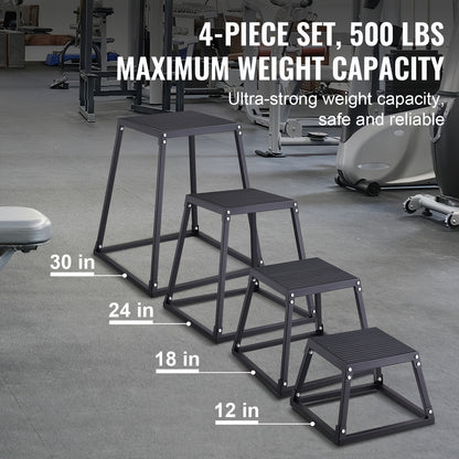 Plyobox – Jump Box – Fitness Box – Crossfit Box – Krachttraining Box – Stalen 3 Hoogtes 30-45-60 cm – Antislip & Stevig