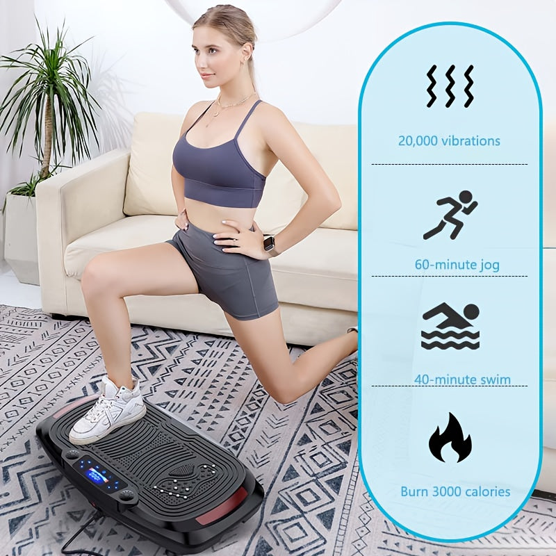 Vibratie Fitness Trainer – Fitnessplaat – Trilplaat – Workout Plate – Vibration Board – Inclusief 2 Trainingskoorden – Max Draaggewicht 150 kg – Zwart – 220-240V