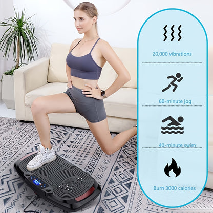 Vibratie Fitness Trainer – Fitnessplaat – Trilplaat – Workout Plate – Vibration Board – Inclusief 2 Trainingskoorden – Max Draaggewicht 150 kg – Zwart – 220-240V