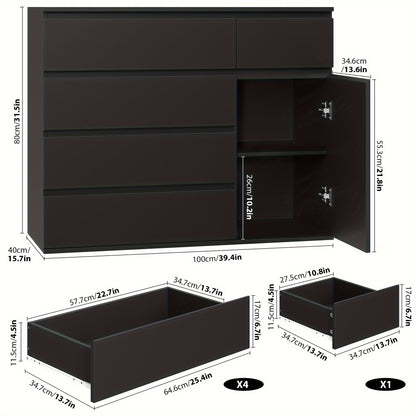 Ladekast – Opbergkast – Nachtkastje – Kast Met Deuren – Dressoir – Zwart – Ruime Opbergruimte 3,2+ Kubieke Voet – MDF En Hout Duurzaam