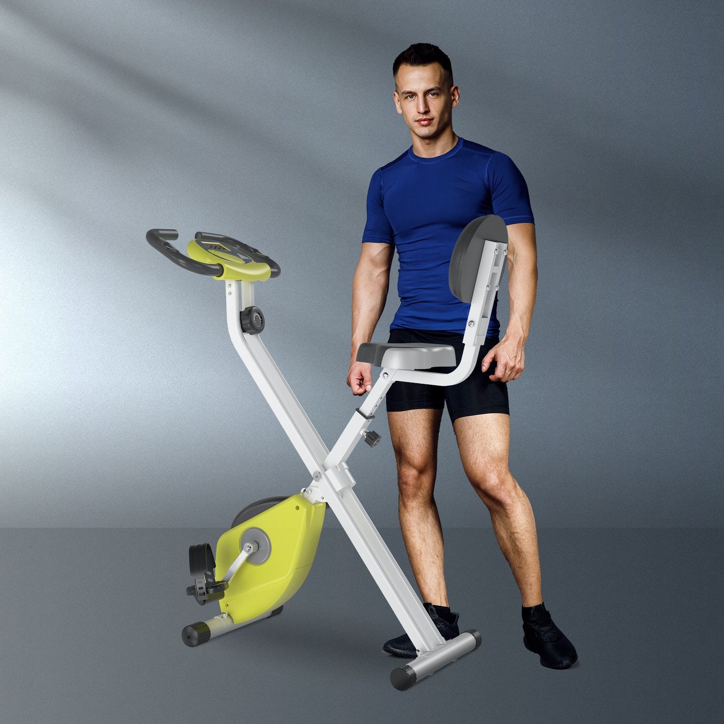 Fietstrainer – Hometrainer – Bureaufiets – Bewegingstrainer – Mini Hometrainer – Inklapbaar – 8 Verstelbare Magneetweerstanden – LCD Monitor