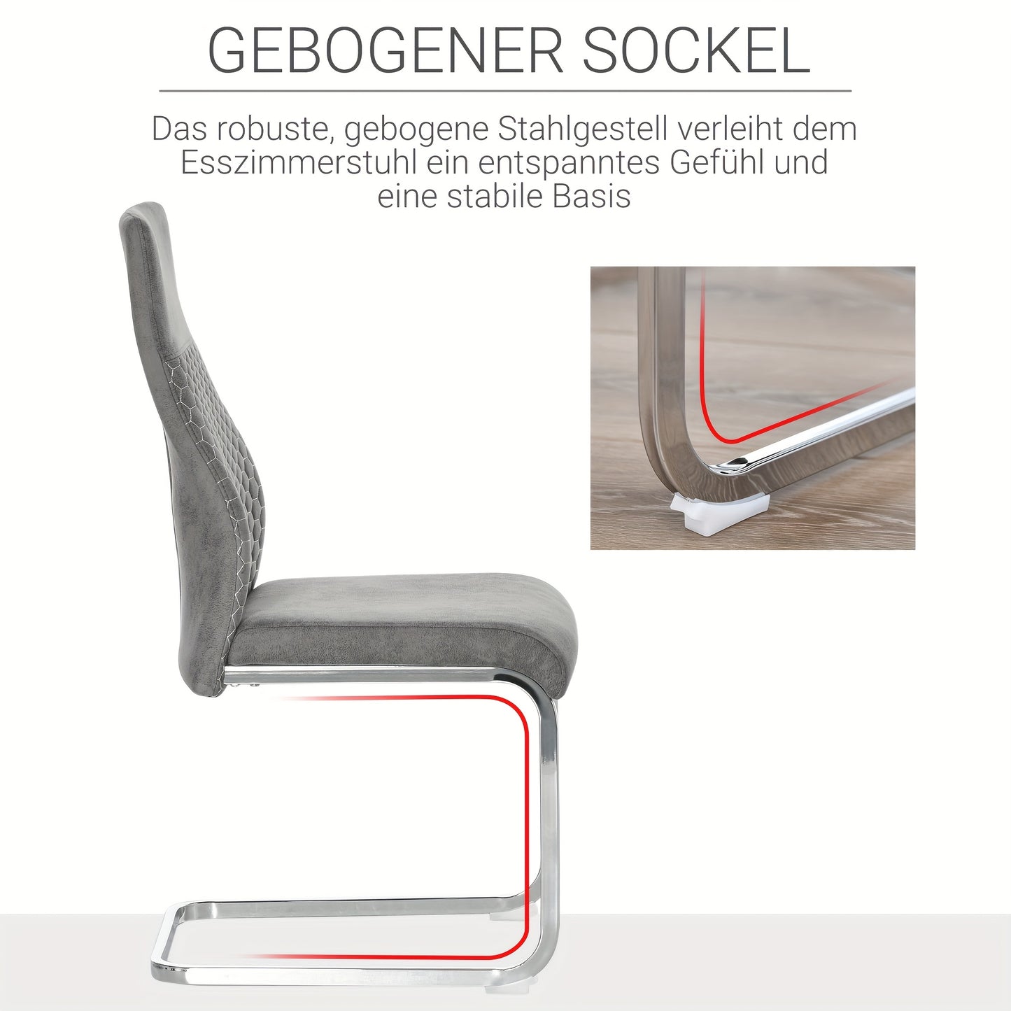 Eettafelset – Tafel Met Stoelen – Keukentafelset – Kleine Eetkamerset – Compacte Eettafel – Grijs Stalen Frame – Fluweelzachte Zitting – 45x61x98 cm – Modern Design – Ruimtebesparend