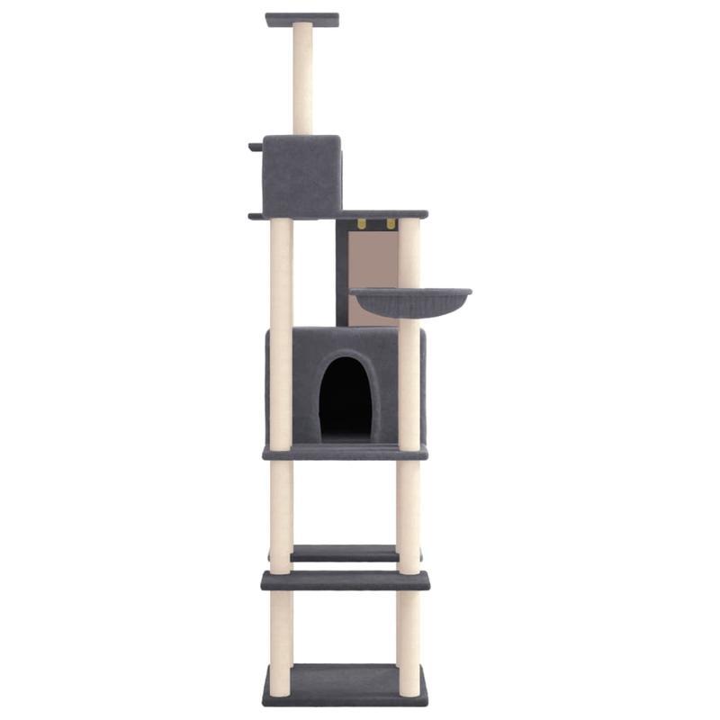 Kattenmeubel Met Sisal Krabpalen 201cm Donkergrijs