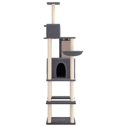 Kattenmeubel Met Sisal Krabpalen 201cm Donkergrijs