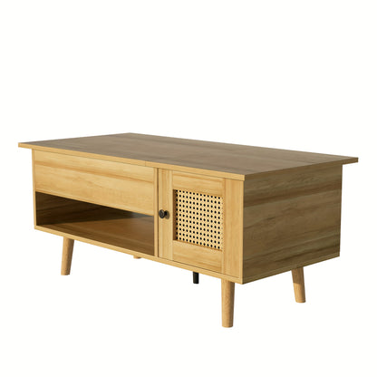 Modern Lift-Top Coffee Table with Hidden Storage - Heavy-Duty Metal Construction, Easy Assembly Living Room Center Table, Space-Saving Design for Apartments, Houses, Offices - Contemporary Home Decor Furniture, Apartment Esse