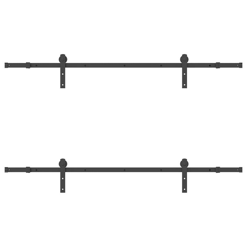 Schuifdeur Railsysteem – Schuifdeursysteem – Deurrails – Schuurdeur Rails – Kamerafscheider Rails – Houten Frame – 200 cm Lengte – Compleet Met Rollers – Eenvoudige Installatie