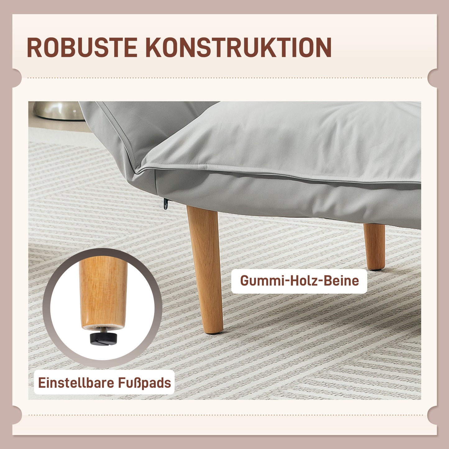 2-in-1 Fauteuil – Lounge Stoel – Vloerstoel – Verstelbare Relaxstoel – Enkelstoel – Lichtgrijs Microvezel – Verstelbare Rugleuning – Verwijderbare Poten