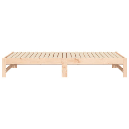Slaapbank – Bedbank – Bedbankje – Logeerbed – Sofa Bed – Massief Dennenhout – Ruimtebesparend – 205,5x158x30 cm – Wit