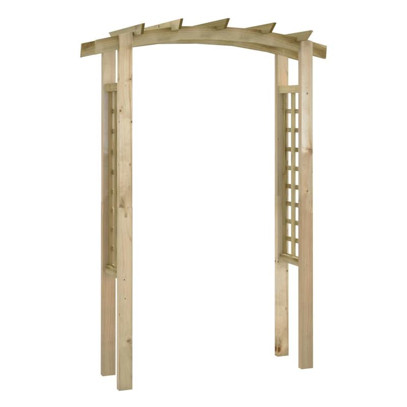 Houten Tuinboog – Tuinboog – Klimsteiger – Klimframe – Boogdoorgang – Bruin – 150 x 60 x 210 cm – Groen Geïmpregneerd Grenenhout