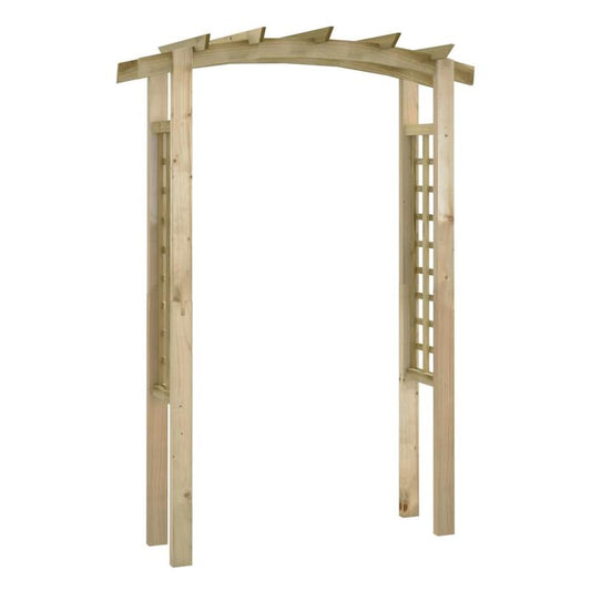 Houten Tuinboog – Tuinboog – Klimsteiger – Klimframe – Boogdoorgang – Bruin – 150 x 60 x 210 cm – Groen Geïmpregneerd Grenenhout