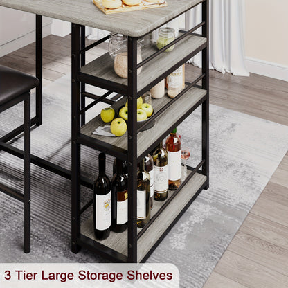 Bistroset – Eettafelset – Keukenset – Balkonset – Tuinset – Compact 2-Persoons – Met 3 Ruime Opbergruimtes – Met Gestoffeerde Barkrukken