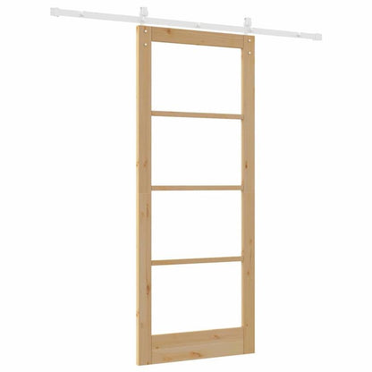 Ruimteverdeler – Roomdivider – Scheidingswand – Schuifwand – Kamerscherm – Massief Grenenhout – Schuifsysteem – 86x211 cm – Bruin Paneel Met Wit Railsysteem – Handmatig Opvouwbaar – Ruimtebesparend