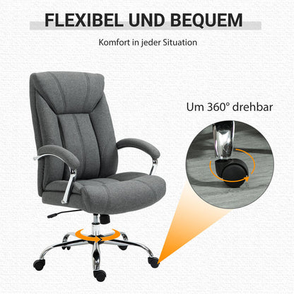 Ergonomische Bureaustoel – Kantoorstoel – Werkstoel – Draaistoel – Bureaustoel Met Kantelfunctie – Verstelbare Hoogte – Comfortabele Armleuningen En Hoofdsteun – Nylon Onderstel – 65x78x110-118 cm – Duurzaam En Modern