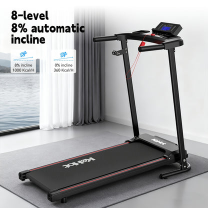 Smart Home Walking Treadmill with Multi-Function Display Quiet DC Motor EU 220-240V Support 12 Preset Workout Programs Ideal for Indoor Light Exercise
