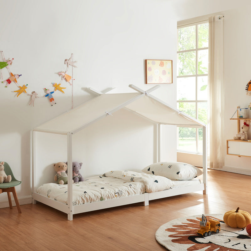 Kinderbed – Huisbed – Peuterbed – Juniorbed – Bedhuisje – Massief Dennenhout – Matras 90x200 cm