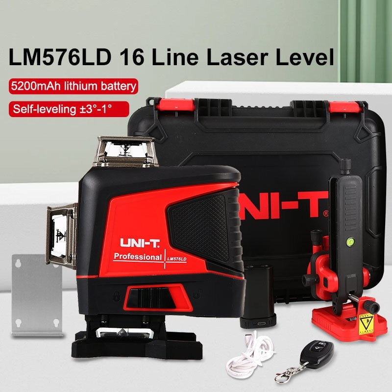 Laserwaterpas – Lijnlaser – 16-Lijnen Laser – Zelfnivellerend – Groene Laserstraal – Oplaadbare Lithiumbatterij – 360° Dekking – Draadloos Gebruik
