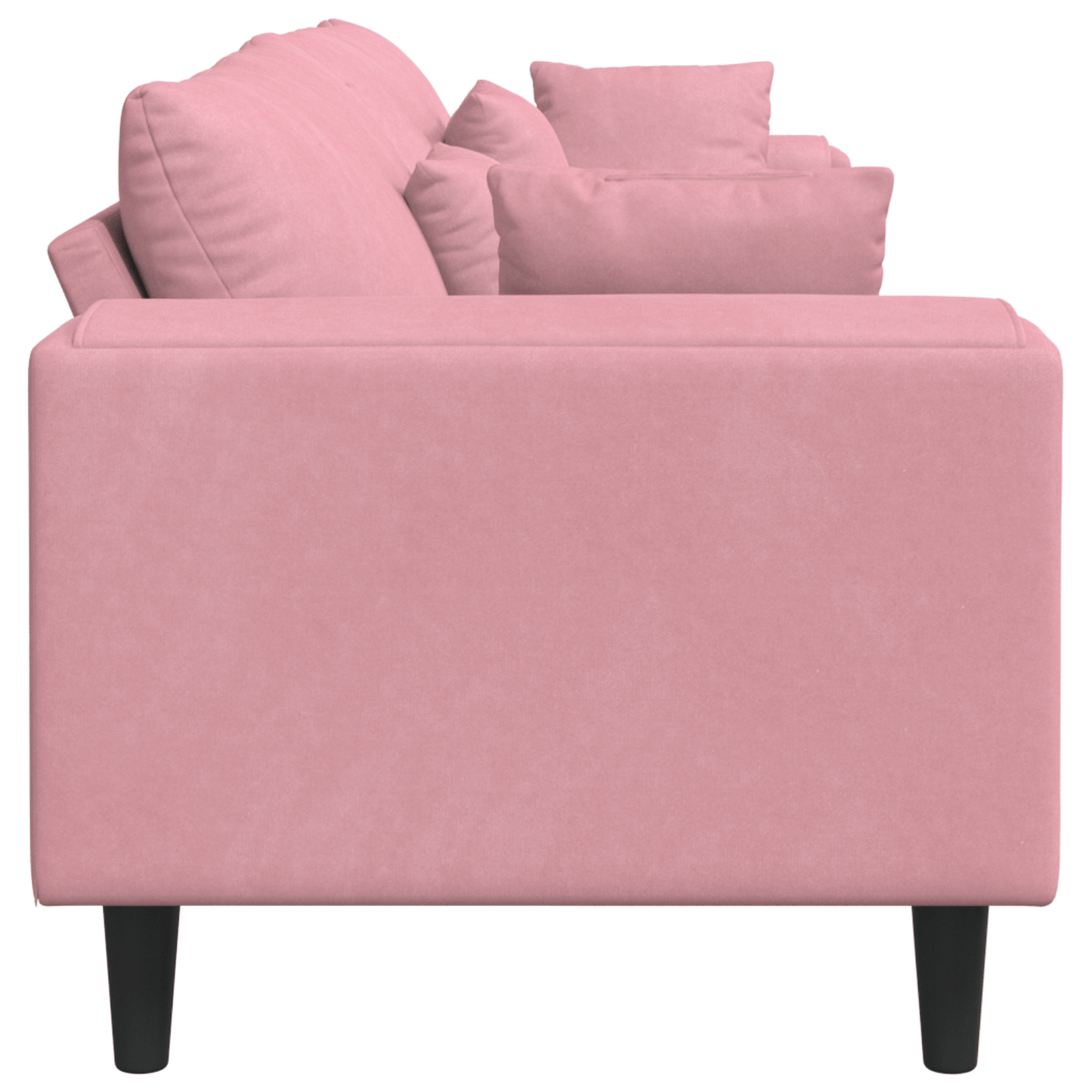 Bankstel – Hoekbank – Slaapbank – 3-zitsbank – Zetel – Donkergroen Velvet – Met Ottomane – Stevig Houten Frame – Comfortabele Foam Vulling