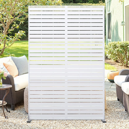 Metalen Privacy Scherm – Tuinscherm – Balkonscherm – Terrasscherm – Ruimteverdeler – Wit – 182,88 cm Hoog – Driedelig Opvouwbaar