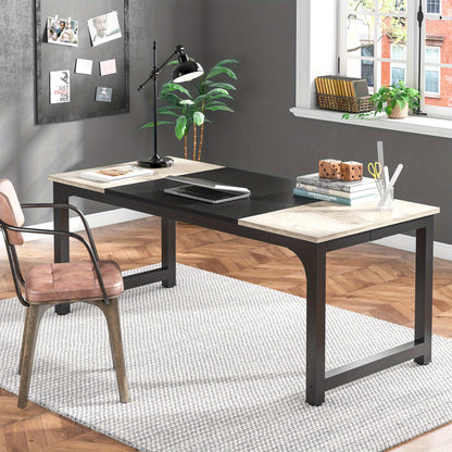 Bureau – Werkplek – Studietafel – Tafel – Industrieel Design – Extra Groot 180x80 cm – Stevig Metaal & Kunsthout – Geschikt Voor 6-8 Personen