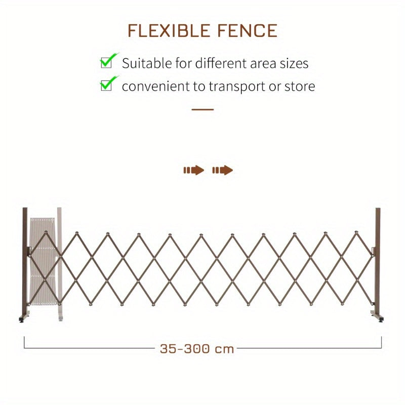Verstelbare Hekkenbarrière – Tuinafscheiding – Veiligheidshek – Uitbreidbaar Hek – Balkonhek – Aluminium Frame – Verstelbare Breedte 35-300 cm – Hoogte 103,5 cm