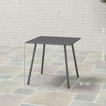Tuinset Tuintafel Buitenmeubel Balkontafel Terrastafel – 4 Personen – Staal Frame – Weerbestendig & Eenvoudig Schoon Te Maken – 80x80x74 cm – Grijs