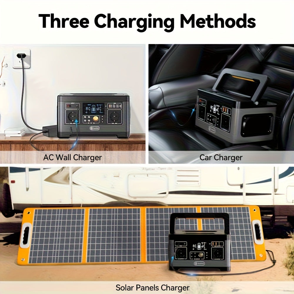 Draagbare Generator – Powerstation – Noodstroomvoorziening – Camping Accu – Mobiele Energiebron – 520Wh Capaciteit – Pure Sinusgolf Output – 500W Continu Vermogen