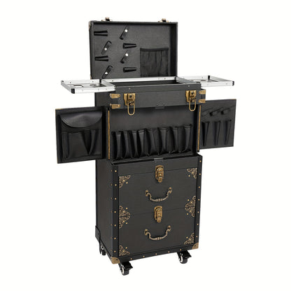 Make-up Trolley – Make-up Koffer – Beautycase – Visagie Koffer – Cosmetica Koffer – 3 Lades – Afsluitbaar Met Wielen – Zwart