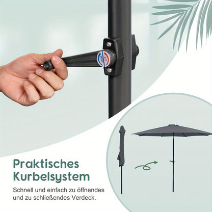 Parasol – Stokparasol – Balkonparasol – Strandparasol – Tuinparasol – 300 cm Groot – Inklapbaar Met Metalen Frame