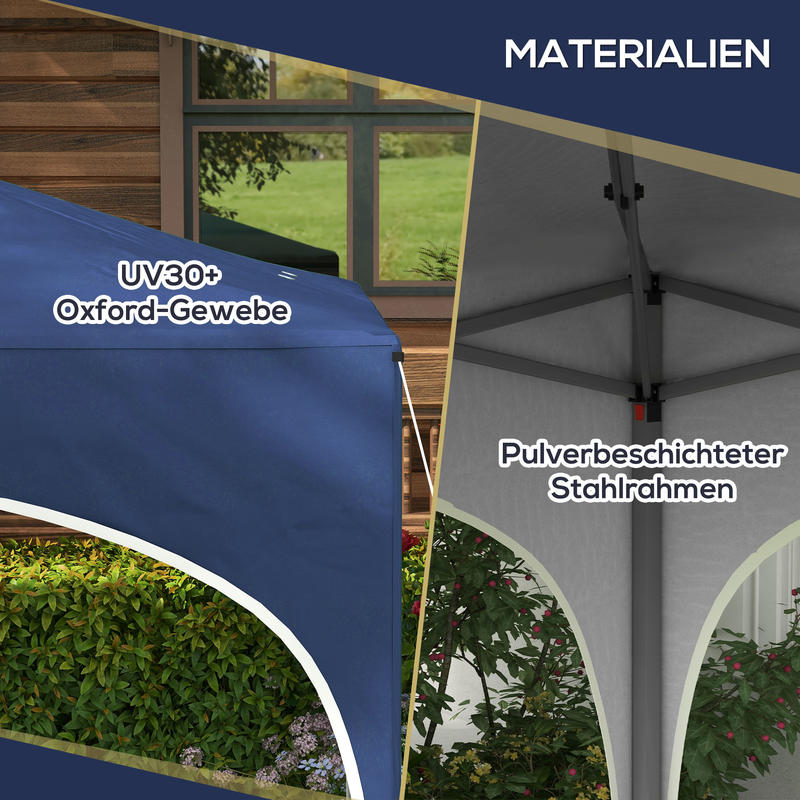 Partytent – Tent – Luifel – Overkapping – Prieel – Verstelbare Hoogte – Stevig Metalen Frame – 2,95x2,95x2,55m – Weerbestendig Met Draagtas
