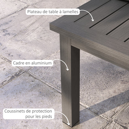 Tafel – Salontafel – Bijzettafel – Vouwtafel – Buitentafel – Aluminium – Weerbestendig – 100x60x37 cm – Bruin