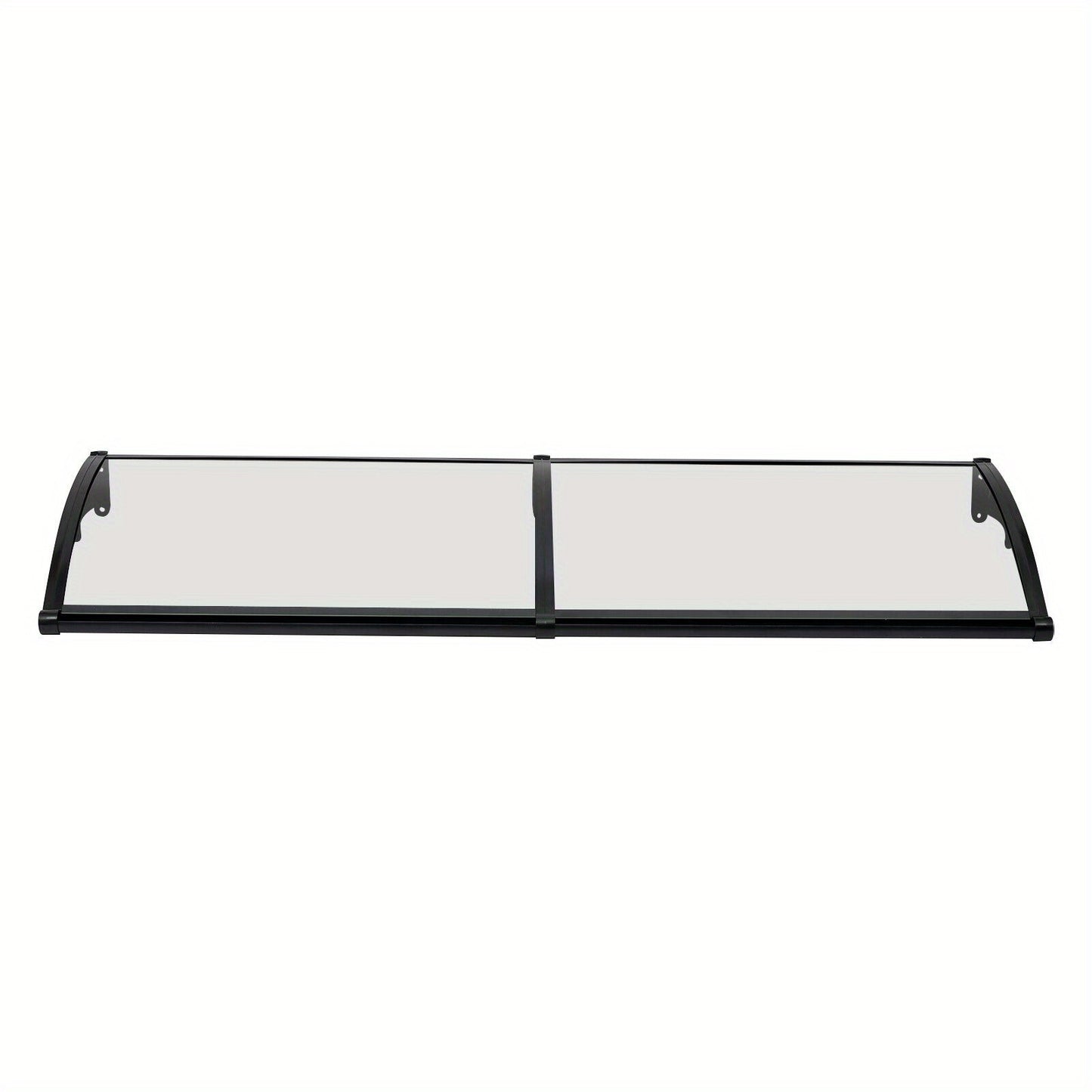 Overkapping – Terrasoverkapping – Paviljoen – Pergola – Veranda – Transparant Boogvormig Dak – Aluminium Zwart Frame – Ingebouwde Goten – Stevig & Weerbestendig