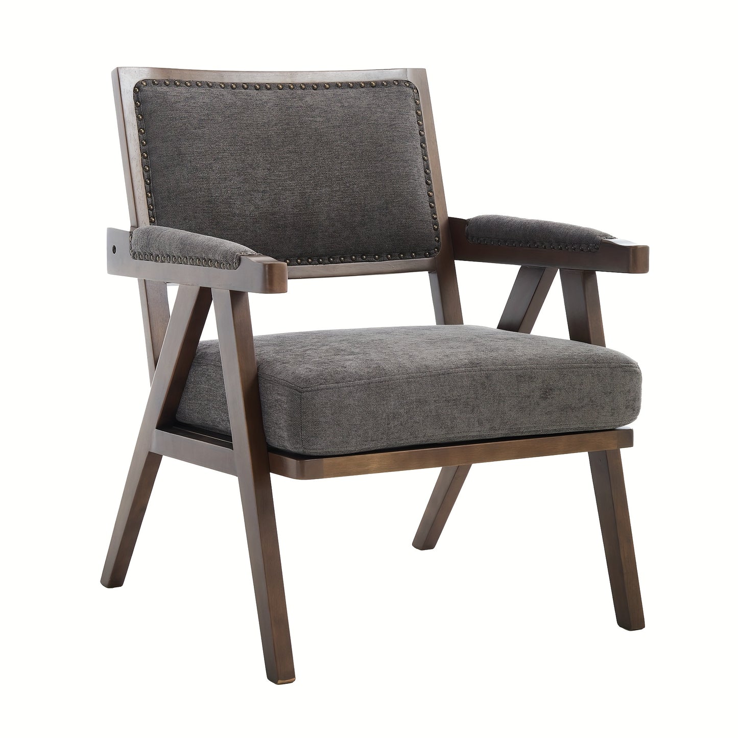 Lounge Chair – Fauteuil – Zitstoel – Armstoel – Relaxstoel – Grijs – Bamboe Frame – Eenvoudige Montage