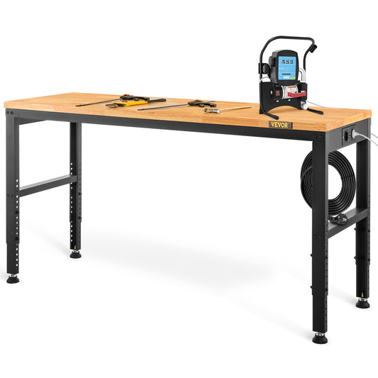 Verstelbare Werkbank – Werktafel – Werkbanktafel – Werkplek – Klusbank – 122x61 cm Werkblad – Ingebouwde Stroomvoorziening