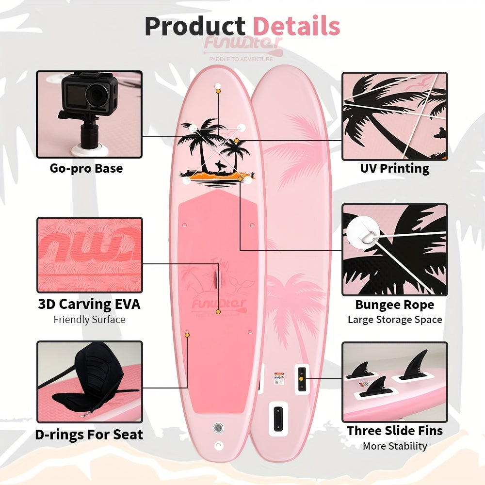 Paddleboard Roze Coconut Shoal – Stand Up Paddleboard – SUP – Watersport Board – Inflatable Board – Lichtgewicht – Duurzaam PVC