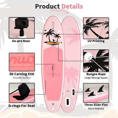 Paddleboard Roze Coconut Shoal – Stand Up Paddleboard – SUP – Watersport Board – Inflatable Board – Lichtgewicht – Duurzaam PVC