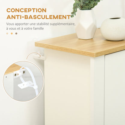 Schoenenkast – Schoenenrek – Schoenopberger – Schoenmeubel – Schoenendisplay – Natuurlijk Bamboe – 3 Vouwdeuren Met 2 Compartimenten