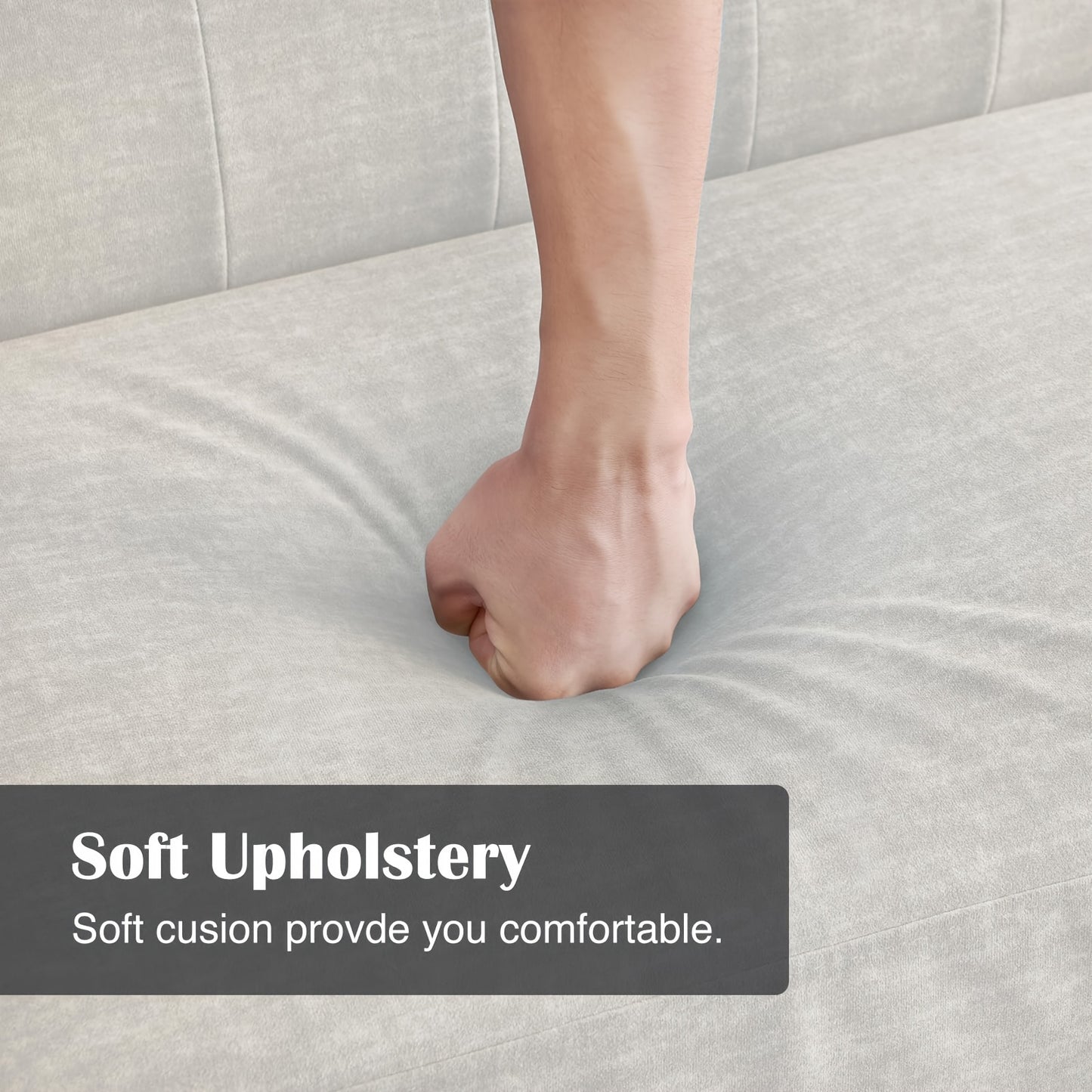 2-Zits Bank – Loveseat – Slaapbank – Sofa – Zitbank – Geheugenfoam Kussens – Compact Ontwerp Voor Kleine Ruimtes – Beige Linnenlook