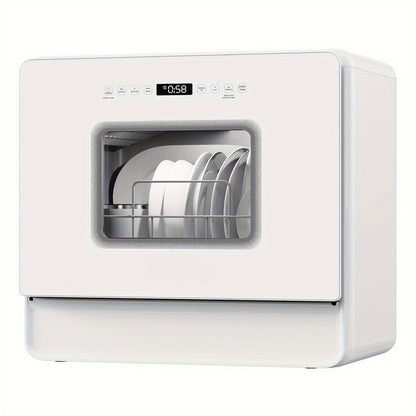 Compacte Vaatwasser – Mini Vaatwasser – Aanrechtvaatwasser – Kleine Keuken Vaatwasser – Caravan Vaatwasser – Duale Manden – Ingebouwde 5L Watertank – 7+2 Wasprogramma’s – Zachtwatersysteem