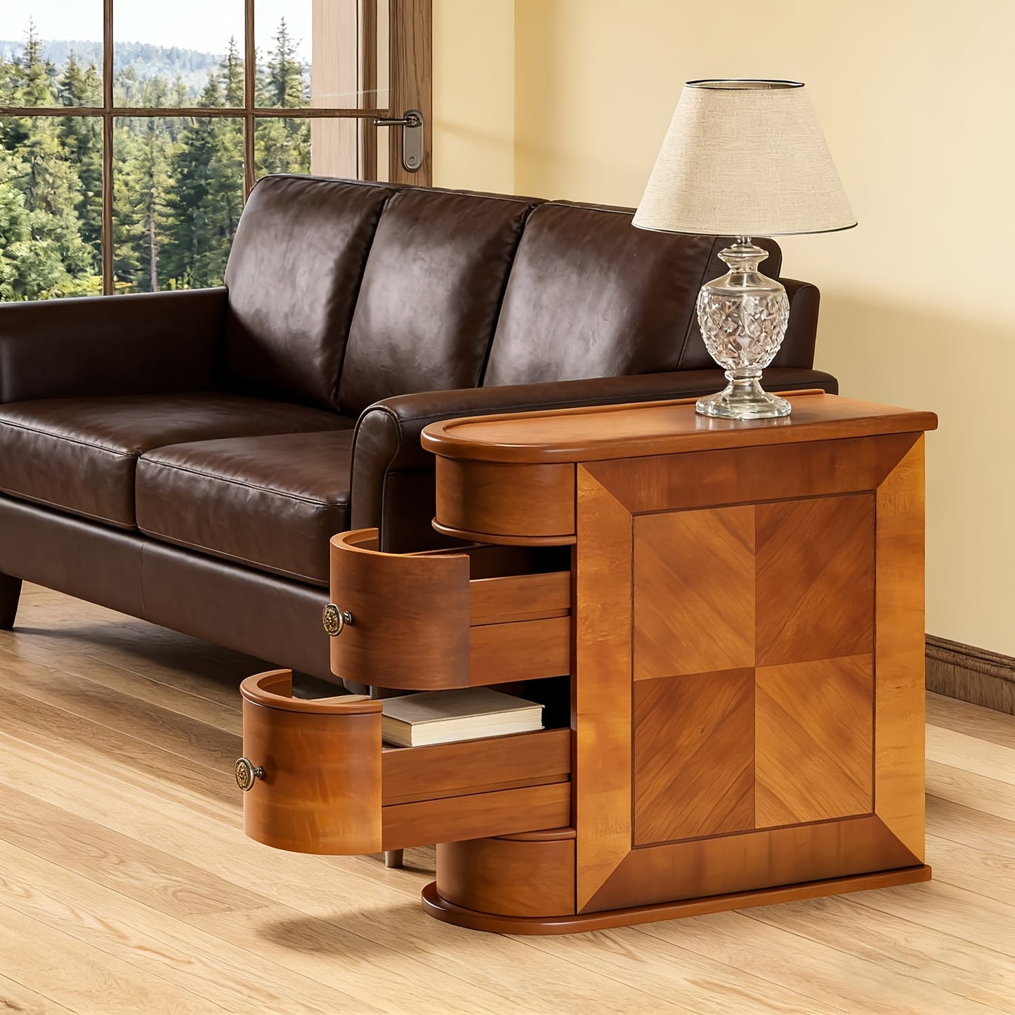 Practical Wooden Edge Table, Can Be Used As a Bedside Table, Suitable for Multifunctional Narrow Edge Tables in Living Rooms And Bedrooms, No Assembly Required, Wardrobe Storage, Luggage Rack