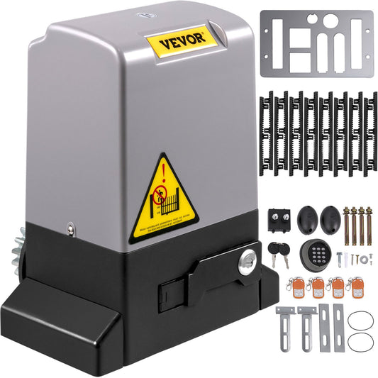 Automatische Schuifpoortopener – Poortopener – Poortmotor – Poortbediening – Schuifpoortmotor – 1800 kg Capaciteit – App & 4 Afstandsbedieningen – Grijs