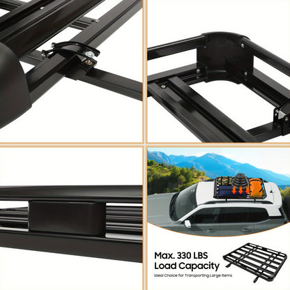 Dakkofferdrager – Dakdrager – Dakraildrager – Autodakdrager – Bagagedrager – Verstelbaar 100-135 cm – Maximaal 150 kg Draagvermogen – Aluminium & IJzer