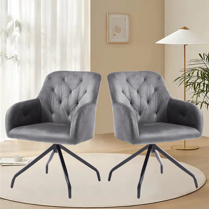 Eetkamerstoel – Stoel – Kuipstoel – Draaistoel – Set Van 2 – 360° Draaibaar – Comfortabele Gestoffeerde Zitting