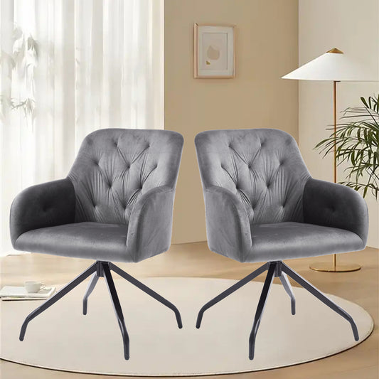 Eetkamerstoel – Stoel – Kuipstoel – Draaistoel – Set Van 2 – 360° Draaibaar – Comfortabele Gestoffeerde Zitting