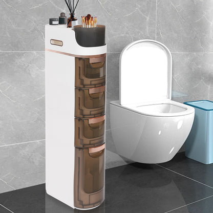 Smalle Opbergkast – Ladekast – Opbergkast – Organizer – Ladeblok – 4 Laden – Transparante Fronten – Extra Grote Tissue Opening – Compact Ruimtebesparend – Duurzaam Plastic
