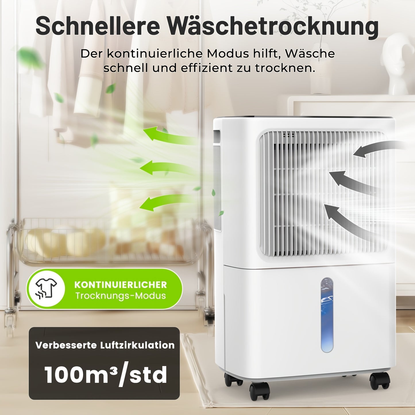 Luchtontvochtiger – Vochtvreter – Ontvochtiger – Dehumidifier – Vochtabsorbeerder – 12L per dag – 1,6L waterreservoir met automatische vochtigheidssensor