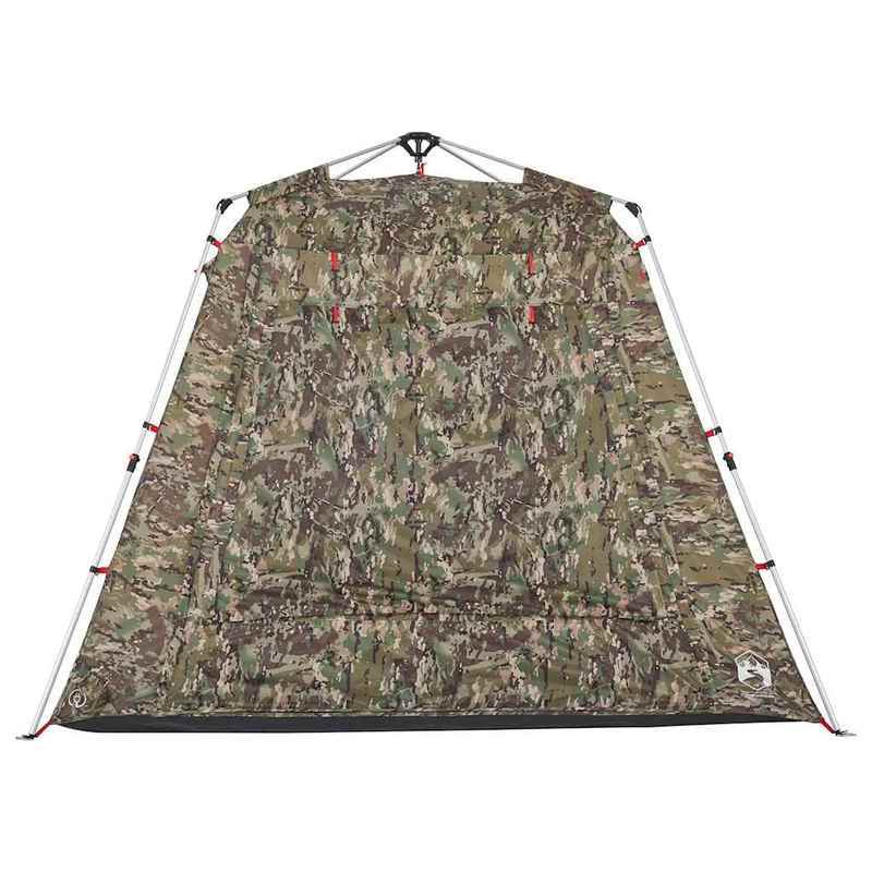 4-Persoons Tent – Kampeertent – Buitentent – Vissertent – Snel Opzetten – Lichtgewicht Polyester – Camouflage Groen – Met Ritsen Ventilatie