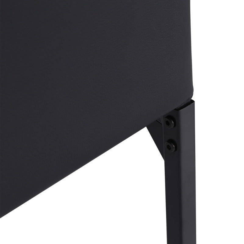 Eetkamerstoel – Keukenstoel – Stoel – Zitstoel – Designstoel – Zwarte Gestoffeerde Zitting – Stalen Poten – 41x50x91 cm