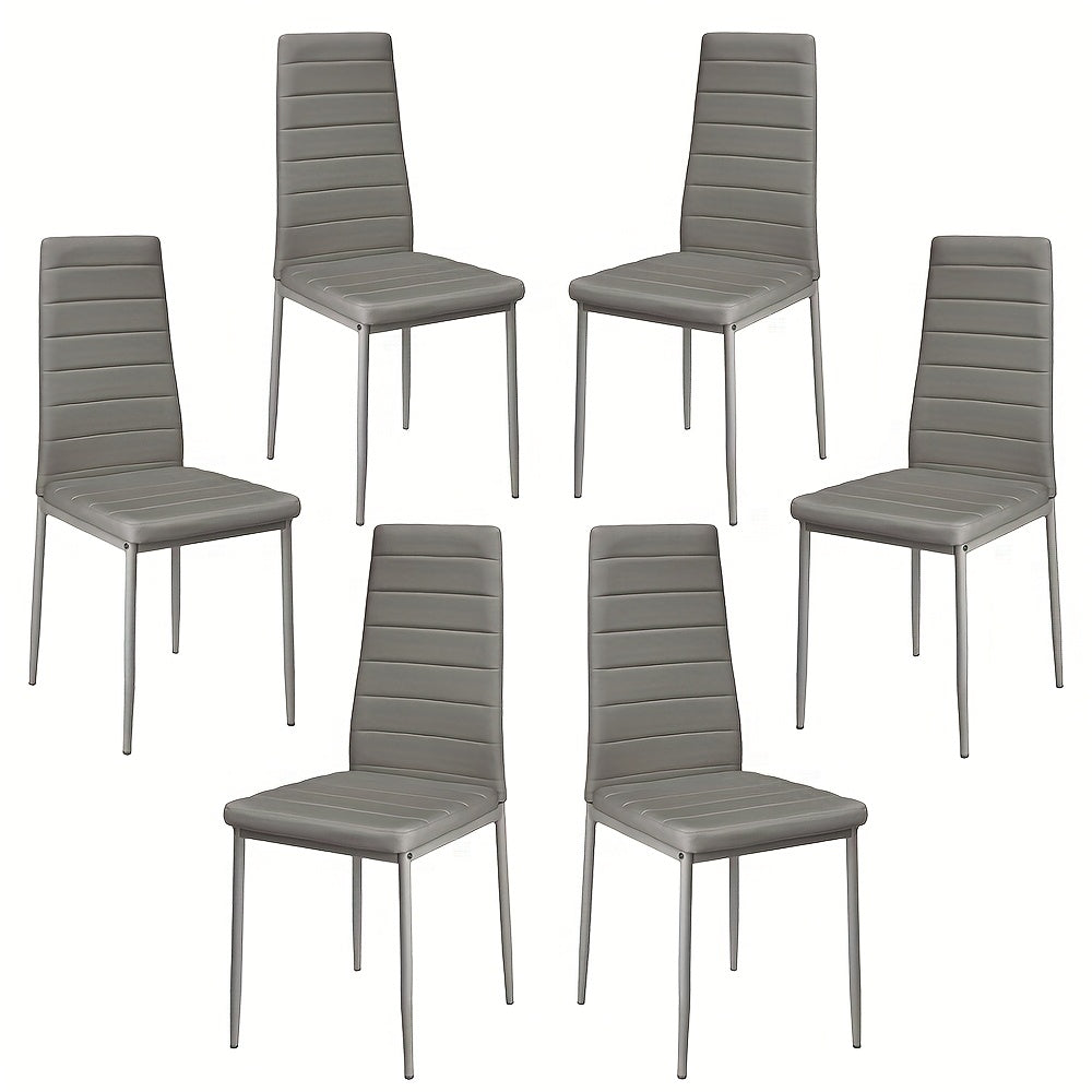 Eetkamerstoel – Stoel – Kuipstoel – Armstoel – Draaistoel – Set van 6 – PU Leer – Metalen Poten – Ergonomisch Design – Stapelbaar – Makkelijk schoon te maken